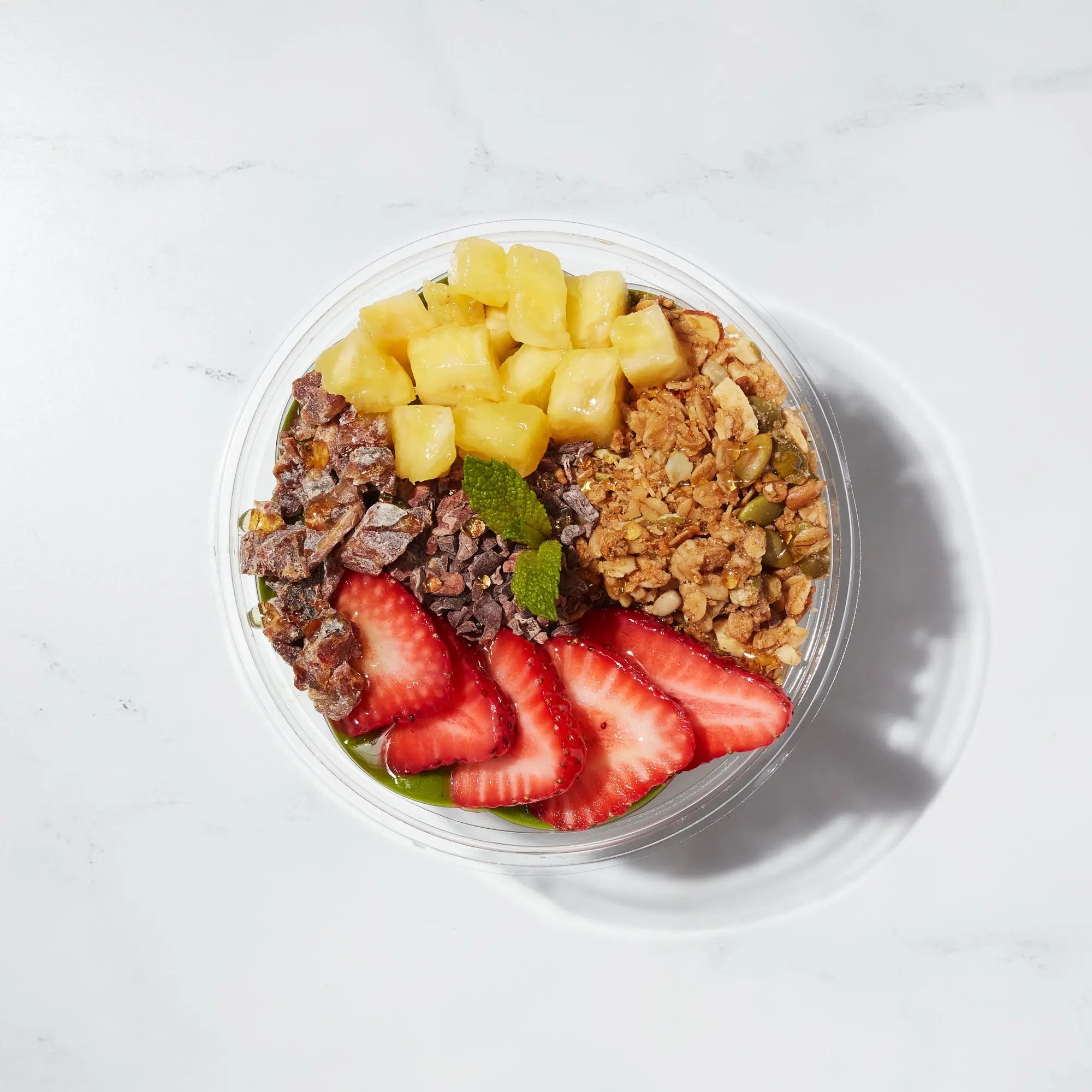 Matcha Bowl with Strawberries and Granola