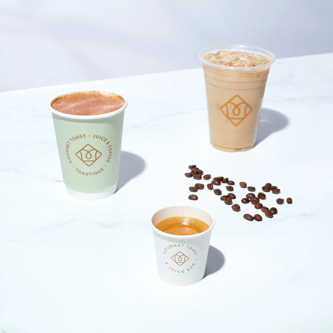 Three different types of coffee perfect before a meeting, the kind of calm you’ll find at coffee shops in Dupont Circle DC.